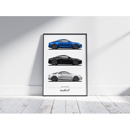 Poster Alpine A110 Premiere Edition - 3 couleurs - Edition Limitée