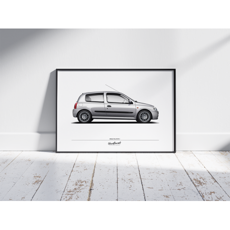 Poster Renault Clio 2 RS Ph.1 - Gris Titane - Edition Limitée