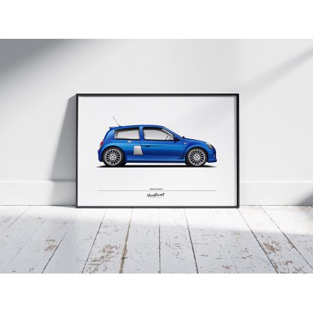 Poster Renault Clio V6 255 - Iliad Blue - Limited Edition