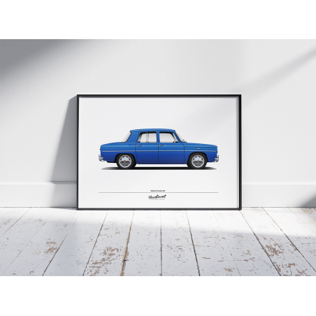 Poster Renault 8 Gordini 1300 - Bleu de France - Edition Limitée