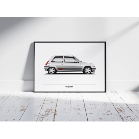 Poster Renault Super 5 GT Turbo Mk.2 - White - Limited Edition