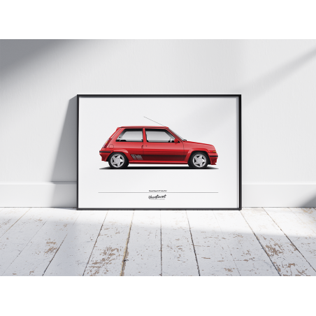 Poster Renault Super 5 GT Turbo Mk.2 - Red - Limited Edition