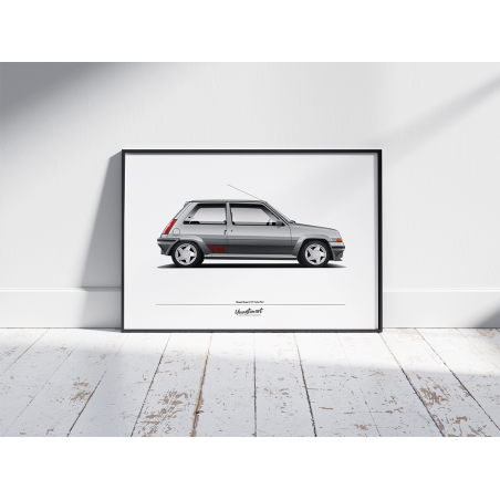 Poster Renault Super 5 GT Turbo Mk.2 - Silver Grey - Limited Edition