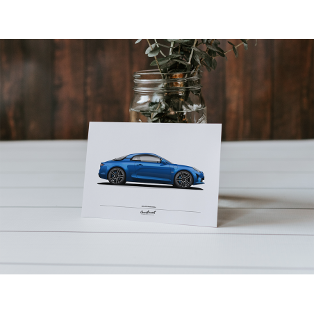 Postcard Alpine A110 Premiere Edition - Alpine Blue