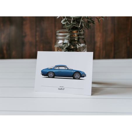 Postcard R8 Gordini 1300 - Bleu de France