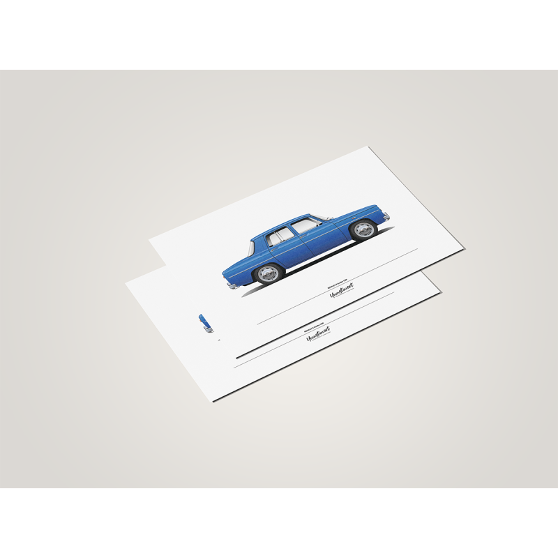 Postcard R8 Gordini 1300 - Bleu de France