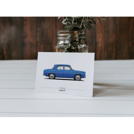 Carte postale R8 Gordini 1300 - Bleu de France