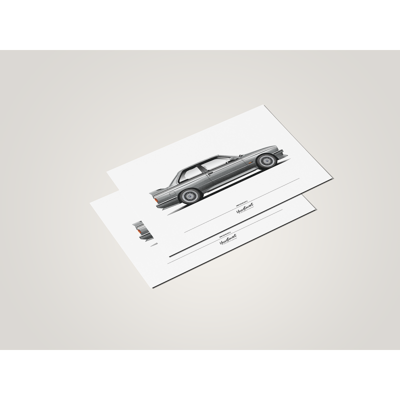 Carte postale BMW E30 M3 Evo 2 - Gris Nogaro