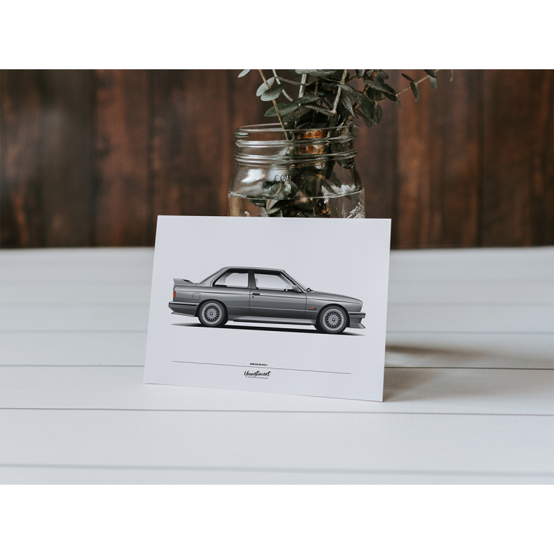 E30 M3 Evo 2 - Gris Nogaro - Format A6