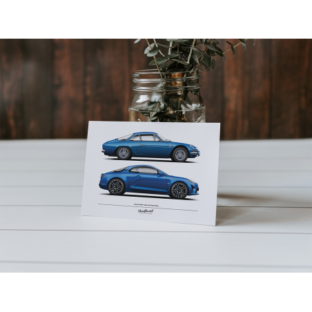 Carte postale Alpine A110 1600S & A110 Première Edition